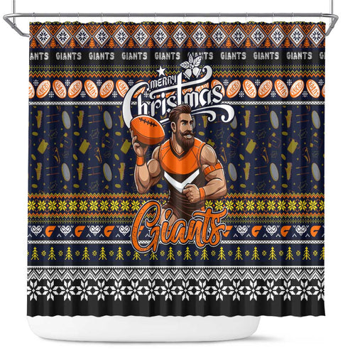 Giants Football Xmas Shower Curtain Australia AFL Mascot
