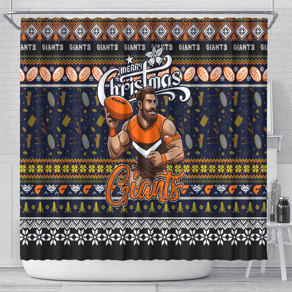 Giants Football Xmas Shower Curtain Australia AFL Mascot