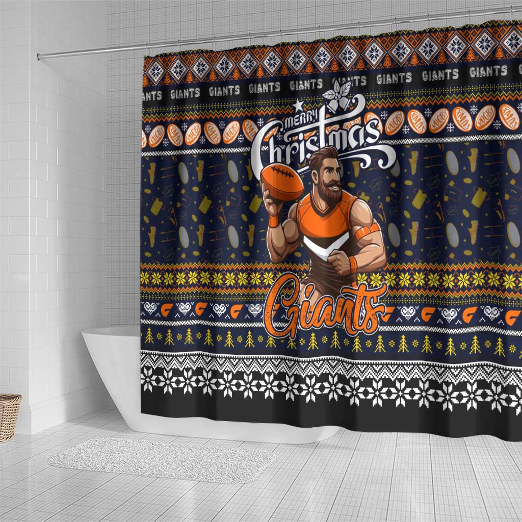 Giants Football Xmas Shower Curtain Australia AFL Mascot