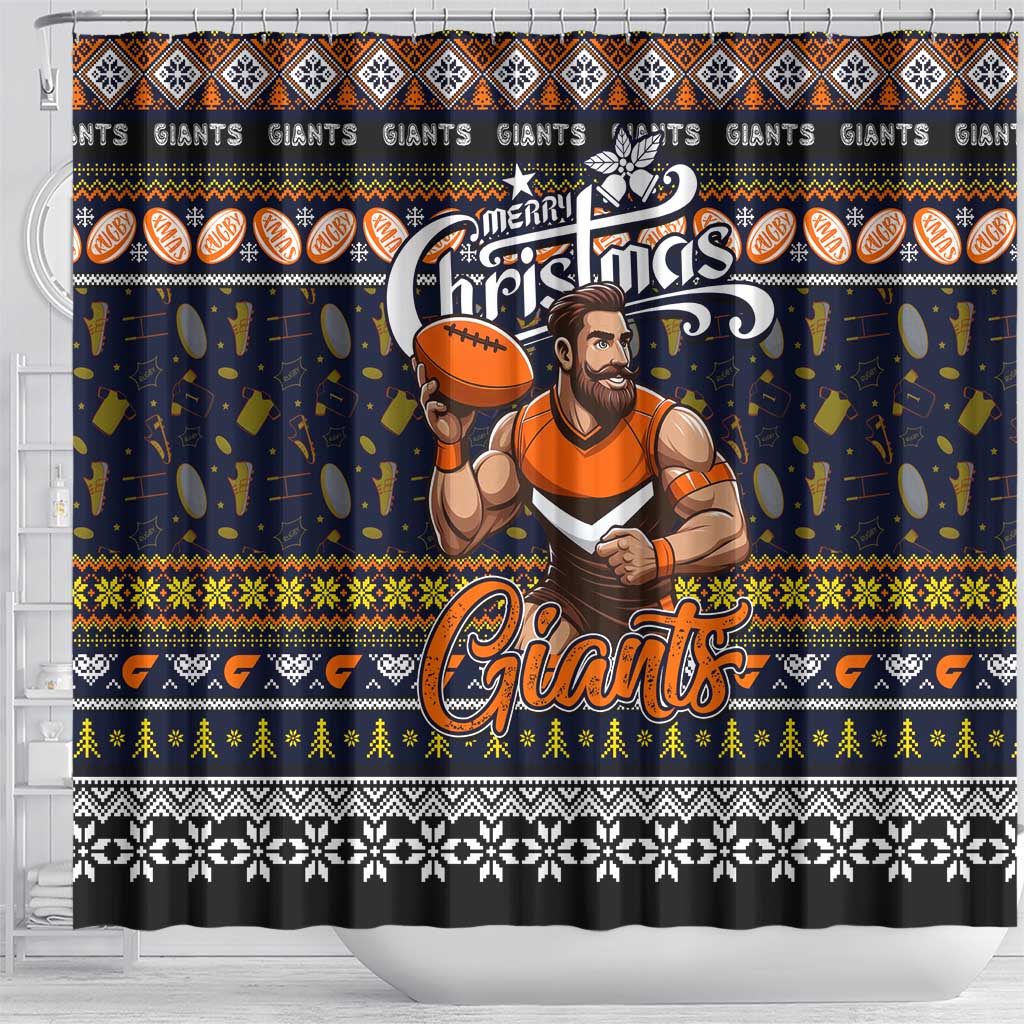 Giants Football Xmas Shower Curtain Australia AFL Mascot