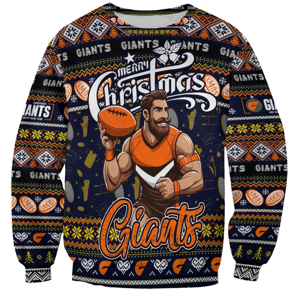 Personalized Giants Rugby Xmas Sweatshirt Australia AFL Mascot