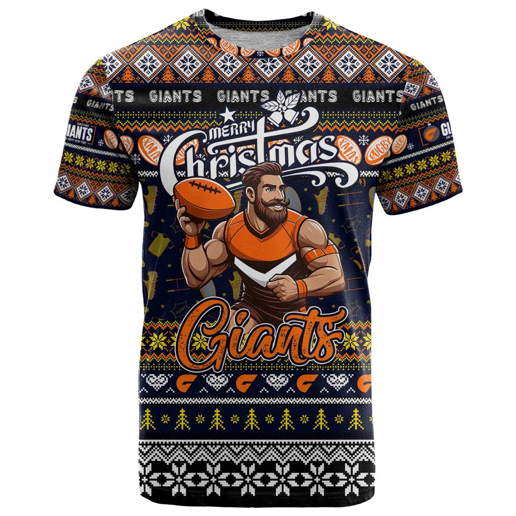 Personalized Giants Rugby Xmas T Shirt Australia AFL Mascot