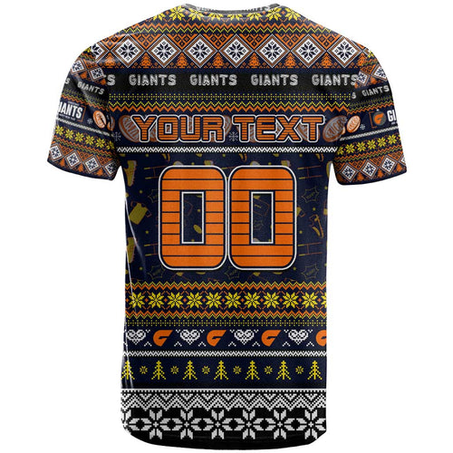 Personalized Giants Rugby Xmas T Shirt Australia AFL Mascot