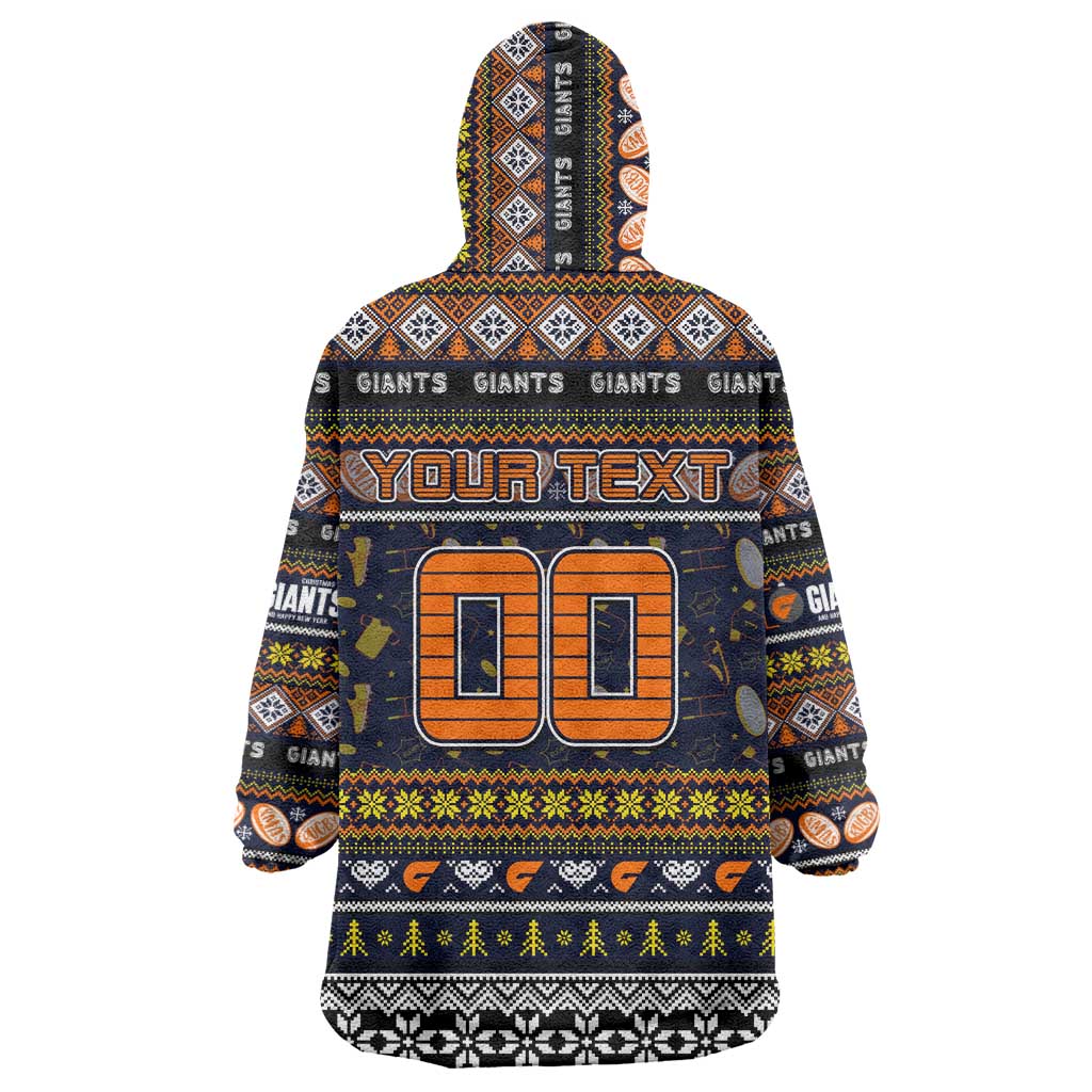 Personalized Giants Rugby Xmas Wearable Blanket Hoodie Australia AFL Mascot