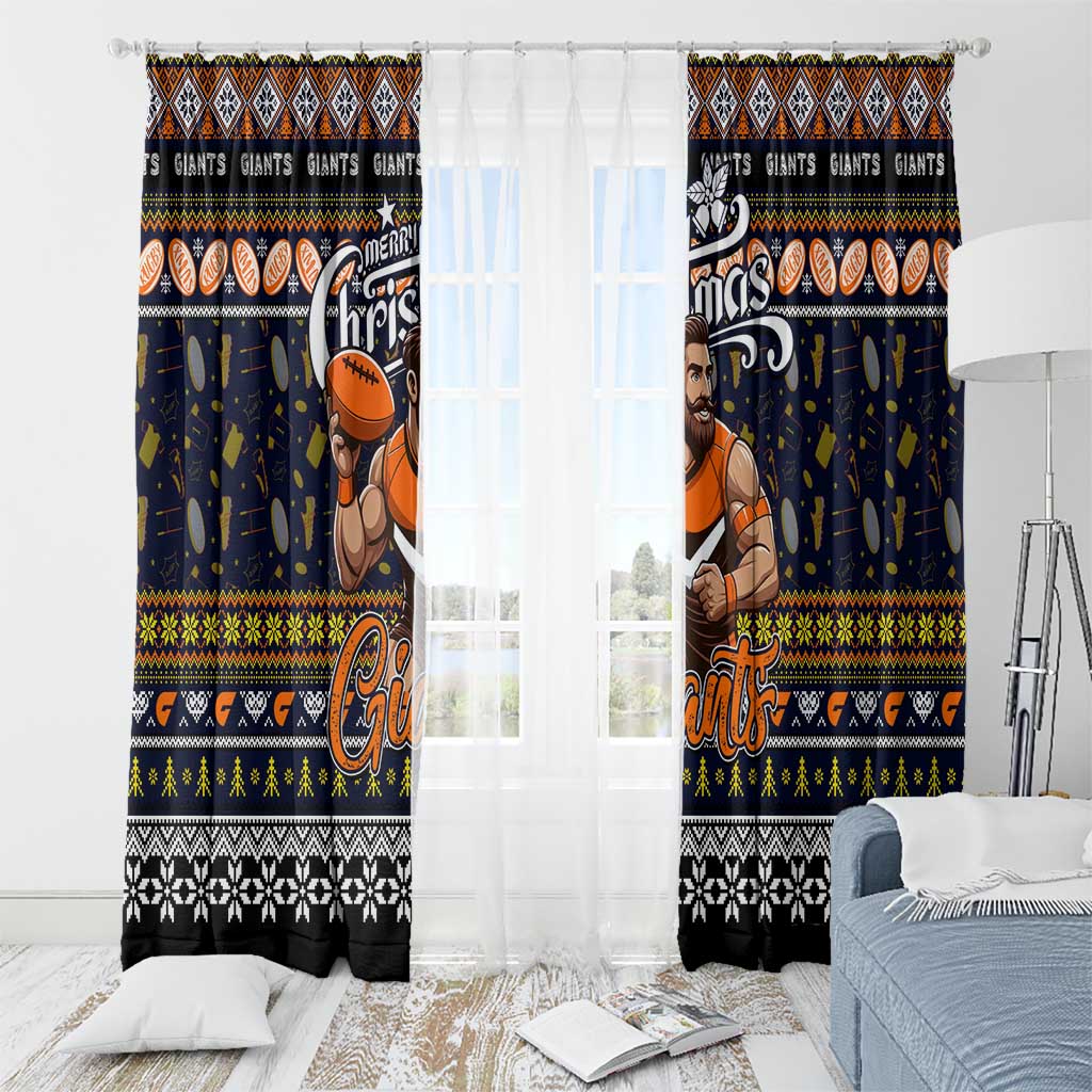 Giants Football Xmas Window Curtain Australia AFL Mascot