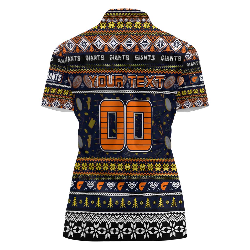 Personalized Giants Rugby Xmas Women Polo Shirt Australia AFL Mascot