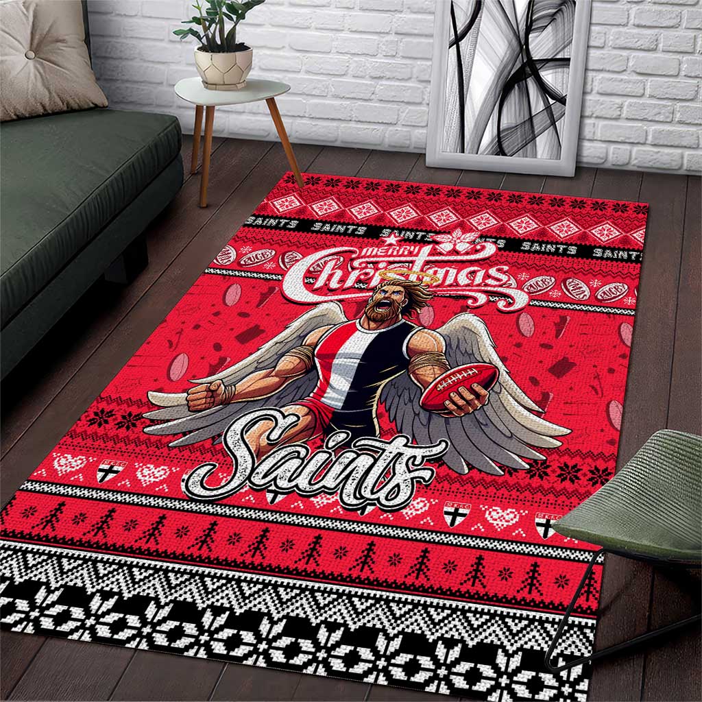 Saints Football Xmas Area Rug Australia AFL Mascot