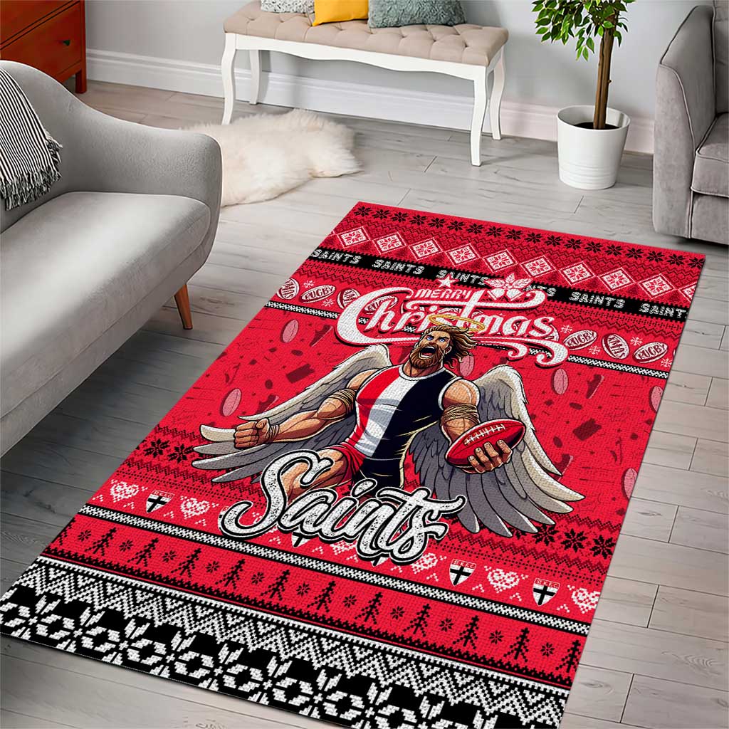 Saints Football Xmas Area Rug Australia AFL Mascot