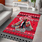 Saints Football Xmas Area Rug Australia AFL Mascot