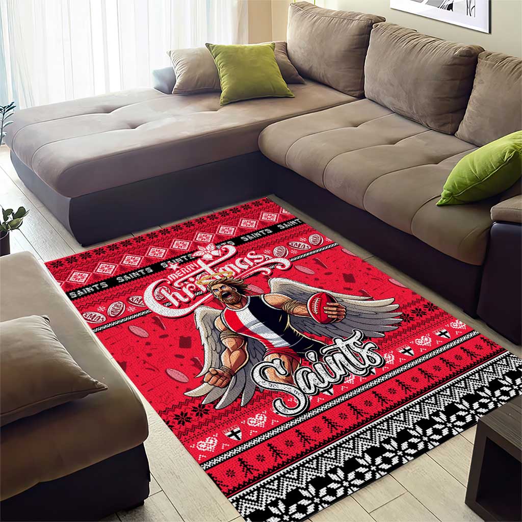 Saints Football Xmas Area Rug Australia AFL Mascot