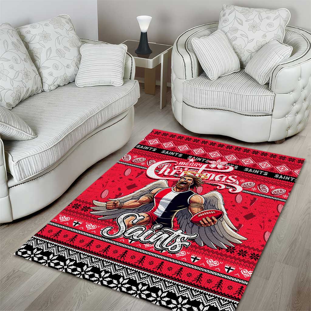 Saints Football Xmas Area Rug Australia AFL Mascot