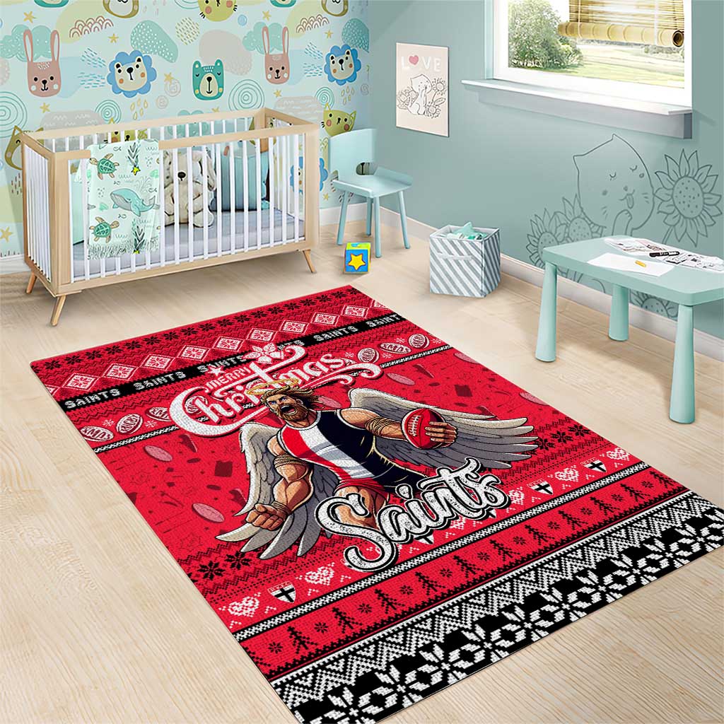 Saints Football Xmas Area Rug Australia AFL Mascot