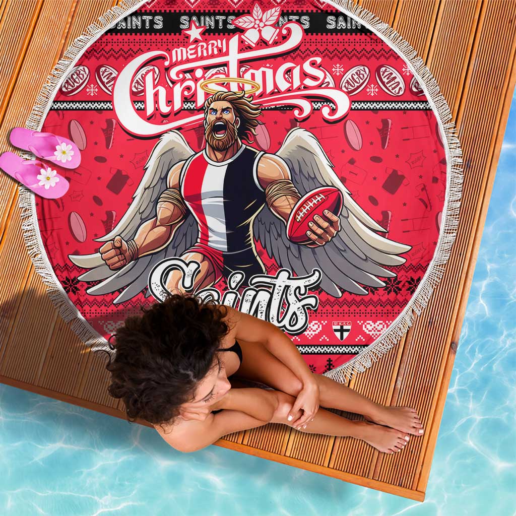 Saints Football Xmas Beach Blanket Australia AFL Mascot
