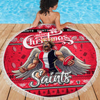 Saints Football Xmas Beach Blanket Australia AFL Mascot