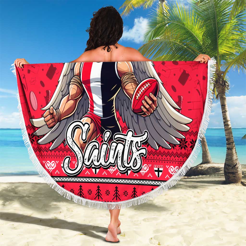 Saints Football Xmas Beach Blanket Australia AFL Mascot