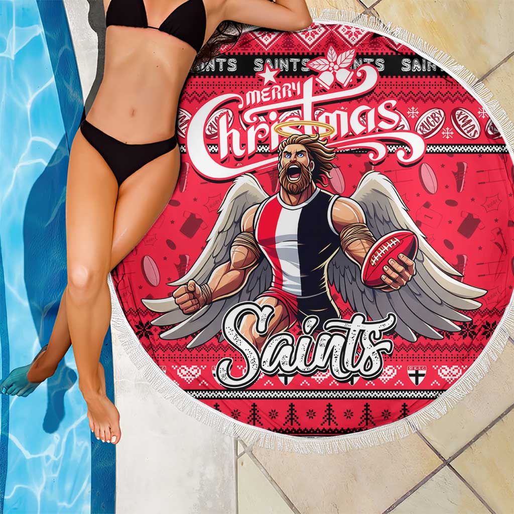 Saints Football Xmas Beach Blanket Australia AFL Mascot