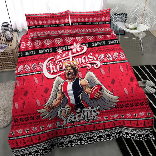 Saints Football Xmas Bedding Set Australia AFL Mascot