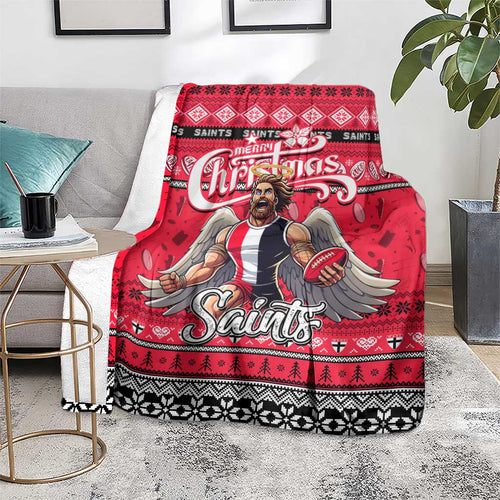 Saints Football Xmas Blanket Australia AFL Mascot