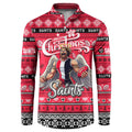Personalized Saints Rugby Xmas Button Sweatshirt Australia AFL Mascot
