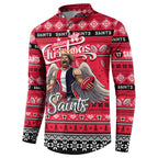 Personalized Saints Rugby Xmas Button Sweatshirt Australia AFL Mascot