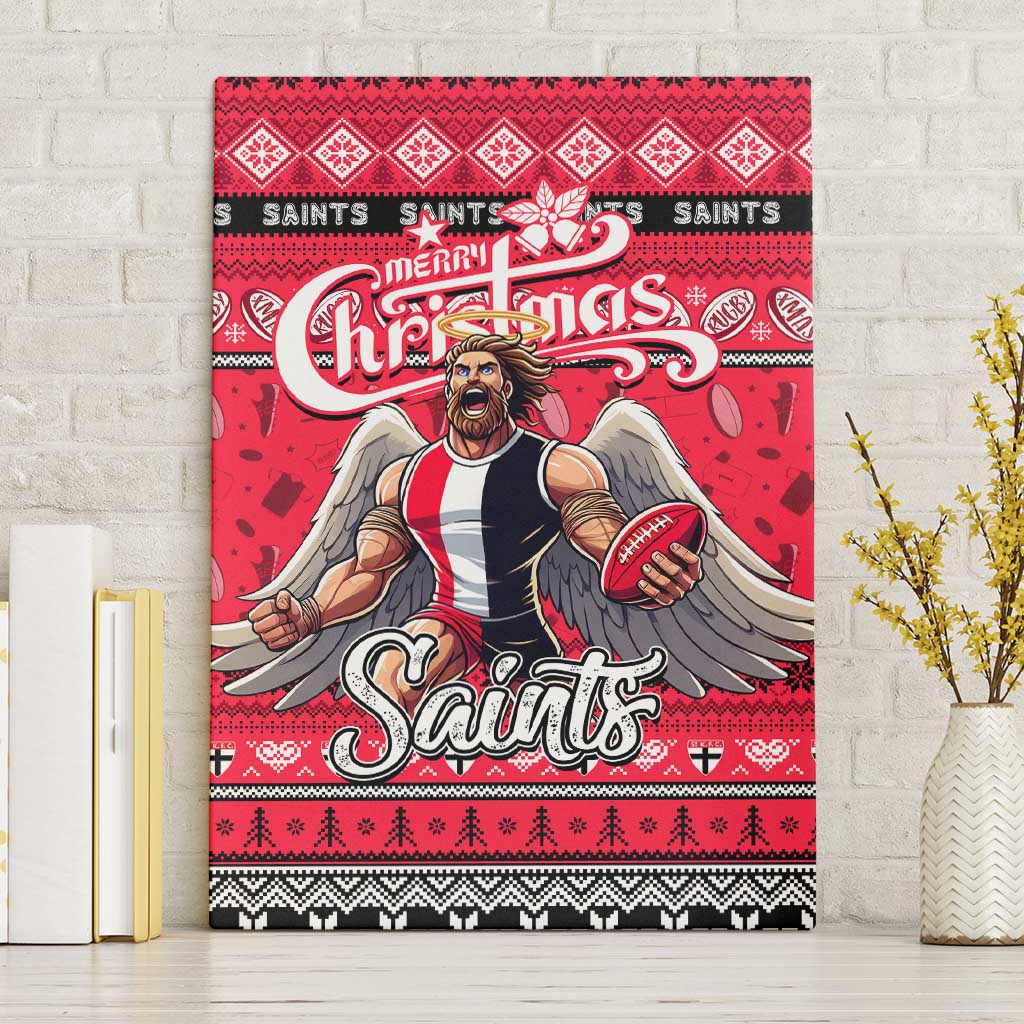 Saints Football Xmas Canvas Wall Art Australia AFL Mascot