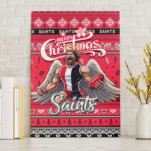 Saints Football Xmas Canvas Wall Art Australia AFL Mascot
