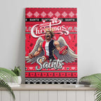 Saints Football Xmas Canvas Wall Art Australia AFL Mascot