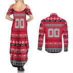 Personalized Saints Rugby Xmas Couples Matching Summer Maxi Dress and Long Sleeve Button Shirt Australia AFL Mascot