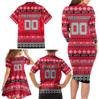 Personalized Saints Rugby Xmas Family Matching Long Sleeve Bodycon Dress and Hawaiian Shirt Australia AFL Mascot