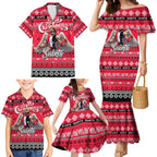 Personalized Saints Rugby Xmas Family Matching Mermaid Dress and Hawaiian Shirt Australia AFL Mascot