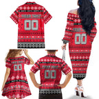 Personalized Saints Rugby Xmas Family Matching Off The Shoulder Long Sleeve Dress and Hawaiian Shirt Australia AFL Mascot