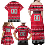 Personalized Saints Rugby Xmas Family Matching Off Shoulder Maxi Dress and Hawaiian Shirt Australia AFL Mascot