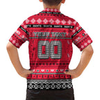 Personalized Saints Rugby Xmas Family Matching Off Shoulder Short Dress and Hawaiian Shirt Australia AFL Mascot