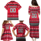 Personalized Saints Rugby Xmas Family Matching Puletasi and Hawaiian Shirt Australia AFL Mascot
