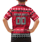 Personalized Saints Rugby Xmas Family Matching Short Sleeve Bodycon Dress and Hawaiian Shirt Australia AFL Mascot