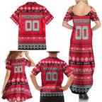 Personalized Saints Rugby Xmas Family Matching Summer Maxi Dress and Hawaiian Shirt Australia AFL Mascot