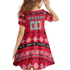 Personalized Saints Rugby Xmas Family Matching Tank Maxi Dress and Hawaiian Shirt Australia AFL Mascot