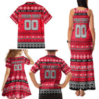 Personalized Saints Rugby Xmas Family Matching Tank Maxi Dress and Hawaiian Shirt Australia AFL Mascot