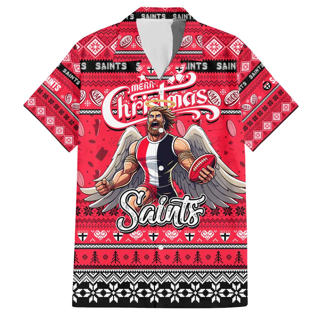 Personalized Saints Rugby Xmas Hawaiian Shirt Australia AFL Mascot