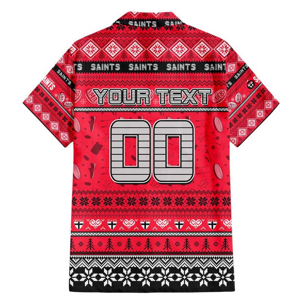 Personalized Saints Rugby Xmas Hawaiian Shirt Australia AFL Mascot
