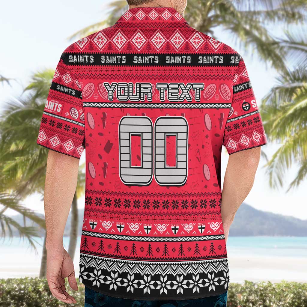 Personalized Saints Rugby Xmas Hawaiian Shirt Australia AFL Mascot