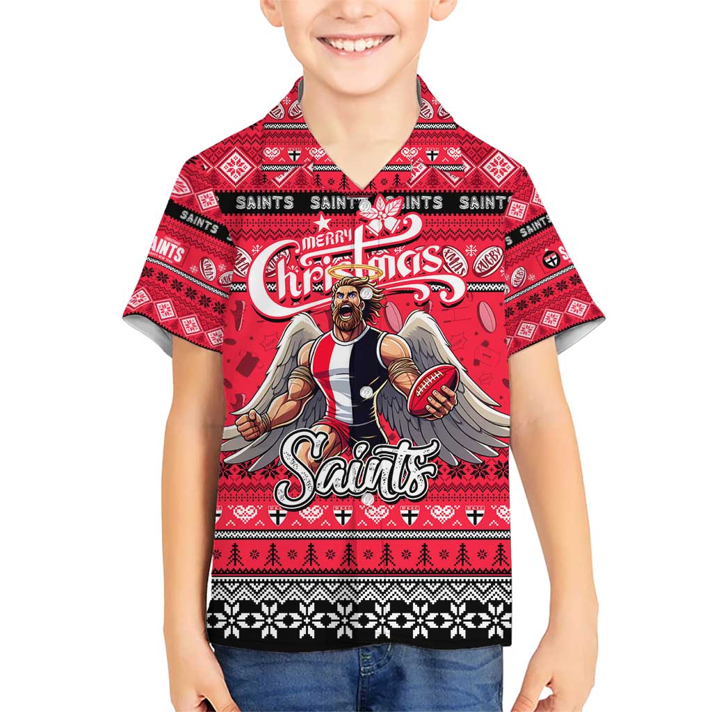 Personalized Saints Rugby Xmas Hawaiian Shirt Australia AFL Mascot
