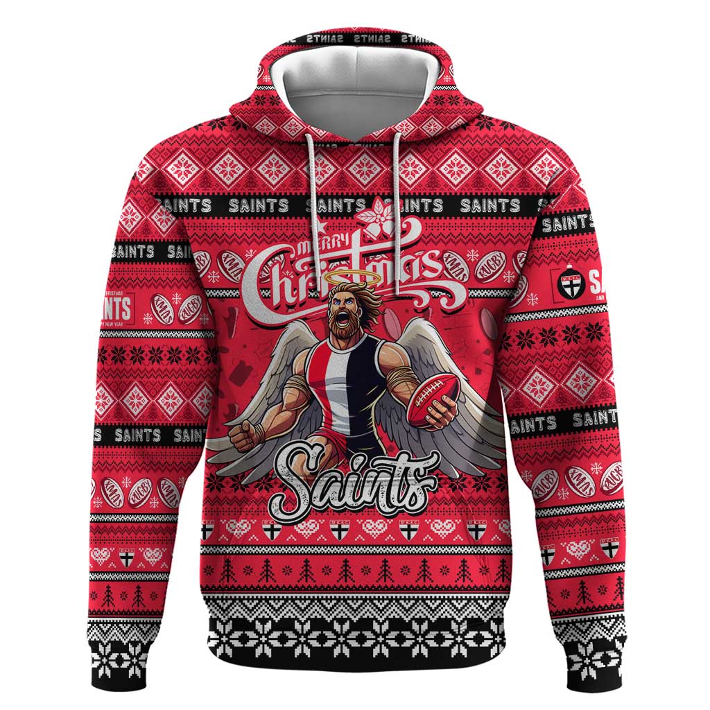 Personalized Saints Rugby Xmas Hoodie Australia AFL Mascot