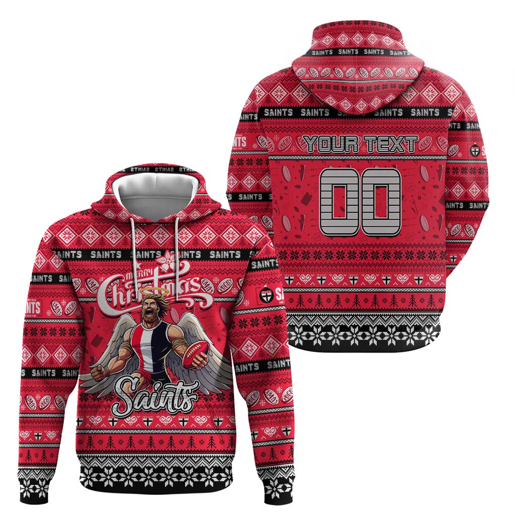 Personalized Saints Rugby Xmas Hoodie Australia AFL Mascot