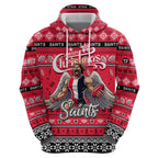 Personalized Saints Rugby Xmas Hoodie Australia AFL Mascot