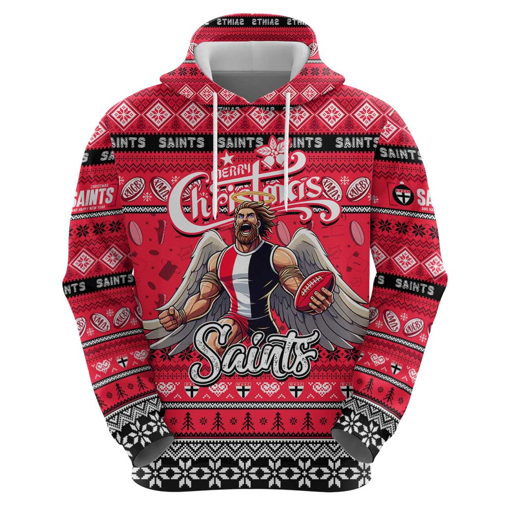 Personalized Saints Rugby Xmas Hoodie Australia AFL Mascot