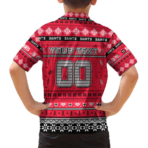 Personalized Saints Rugby Xmas Kid Hawaiian Shirt Australia AFL Mascot