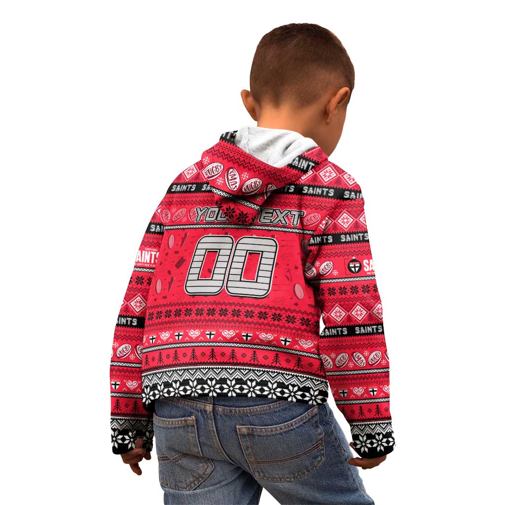 Personalized Saints Rugby Xmas Kid Hoodie Australia AFL Mascot
