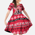 Personalized Saints Rugby Xmas Kid Short Sleeve Dress Australia AFL Mascot