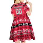Personalized Saints Rugby Xmas Kid Short Sleeve Dress Australia AFL Mascot